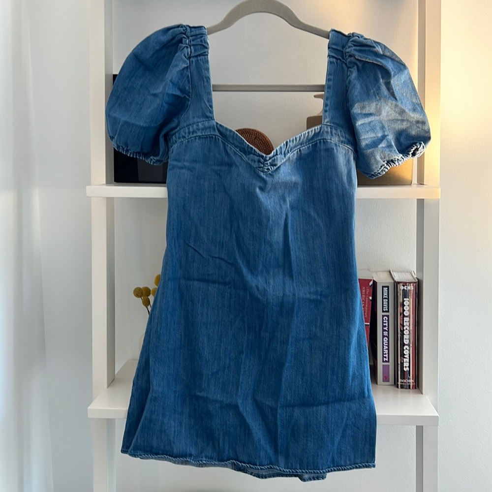 ZARA DENIM OPEN BSCK TIE DRESS